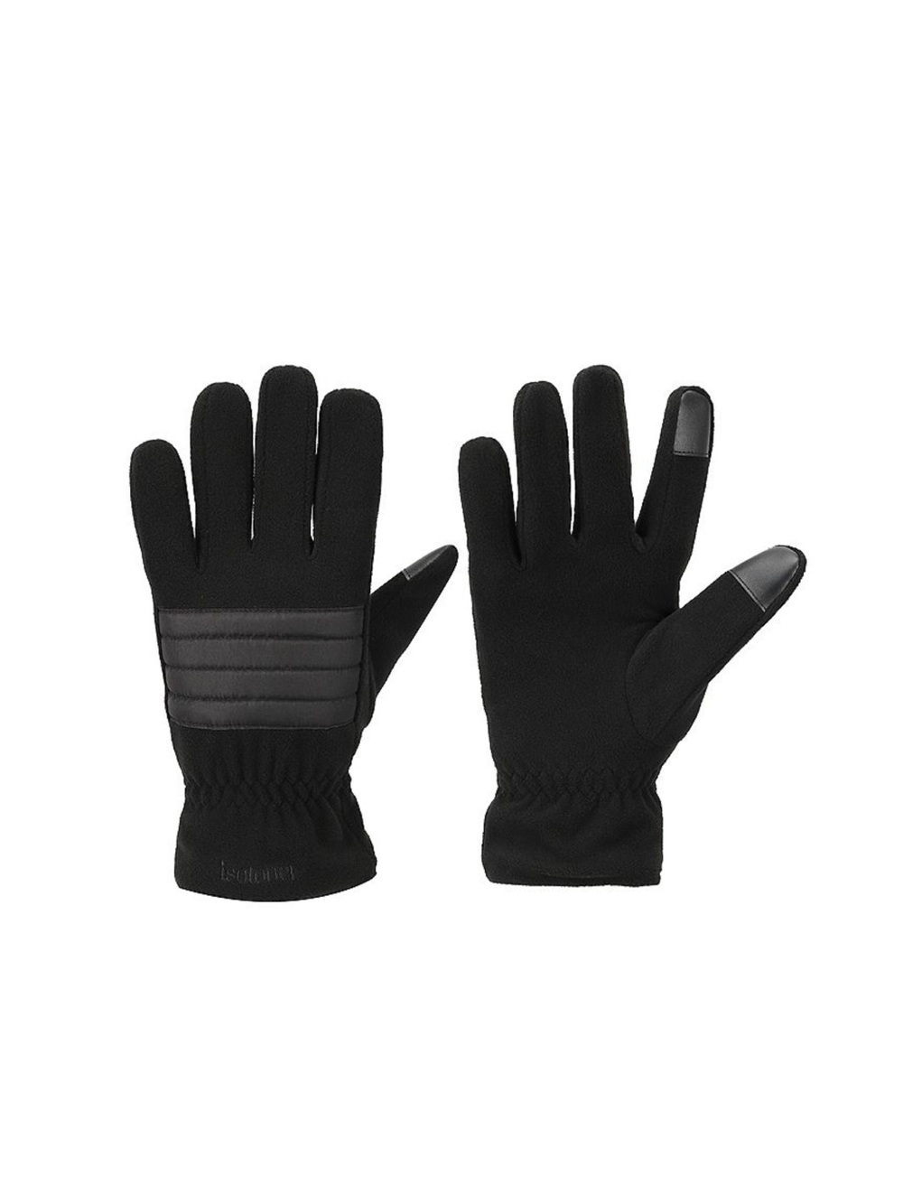 isotoner Black Men's Touchscreen Gloves Water Repellent
